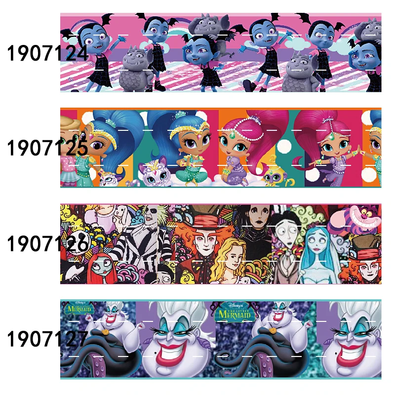 

(50 yards/lot) Cheap price 38mm cartoon character printed ribbons and elastic