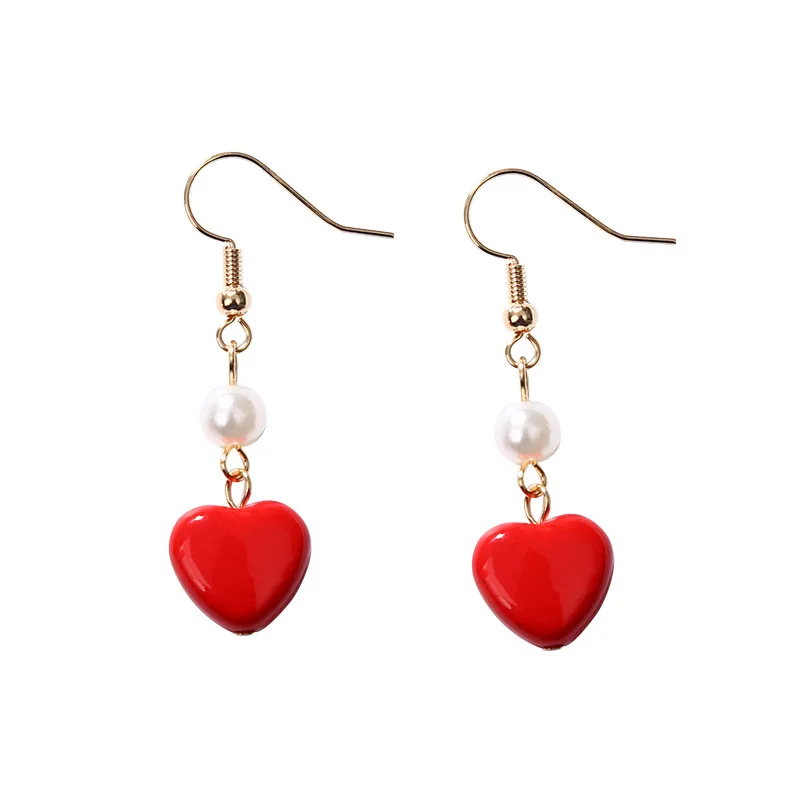 Женские серьги подвески с искусственным жемчугом в форме сердца|Серьги-подвески|