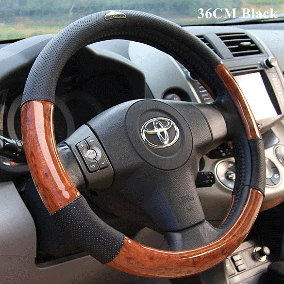 Car Styling PU Leather 4 Season Steering Wheel Cover Breathable Anti