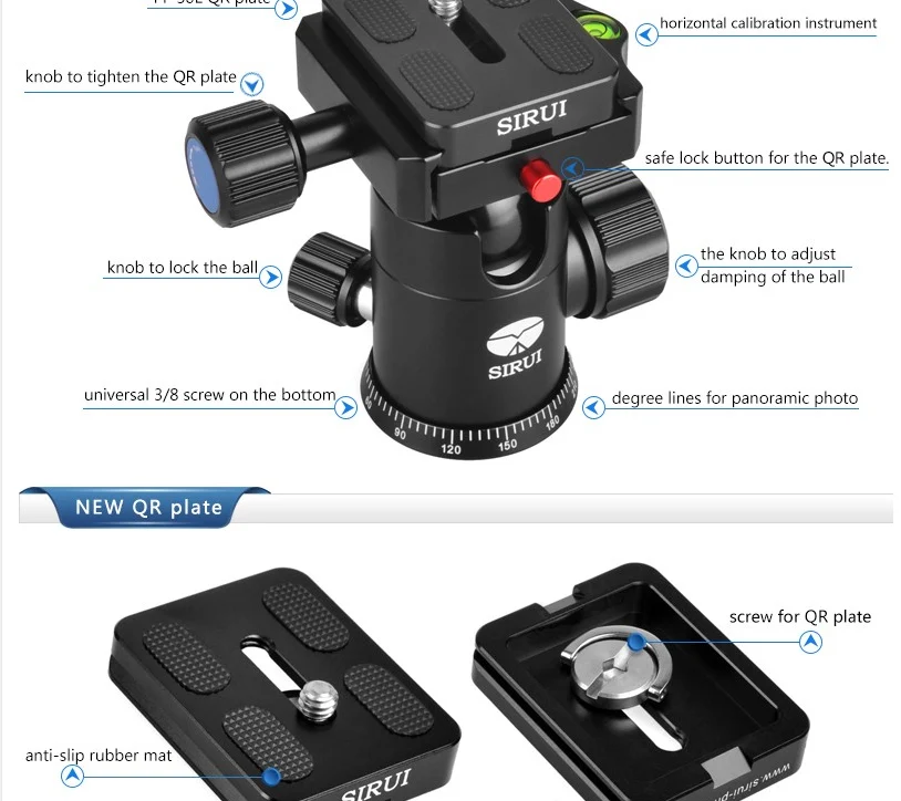 Sirui штатив ноги камера штатив монопод 3в1 комплект для SLR профессиональный штатив+ шаровая Головка+ быстросъемная пластина+ подарок A1005+ Y10