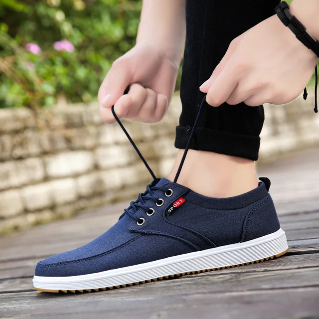 Wild Cloth Shoes Man With Men Low Top Shoes Youth Canvas Men Sneakers Flat Skate Vogue Sports Walking