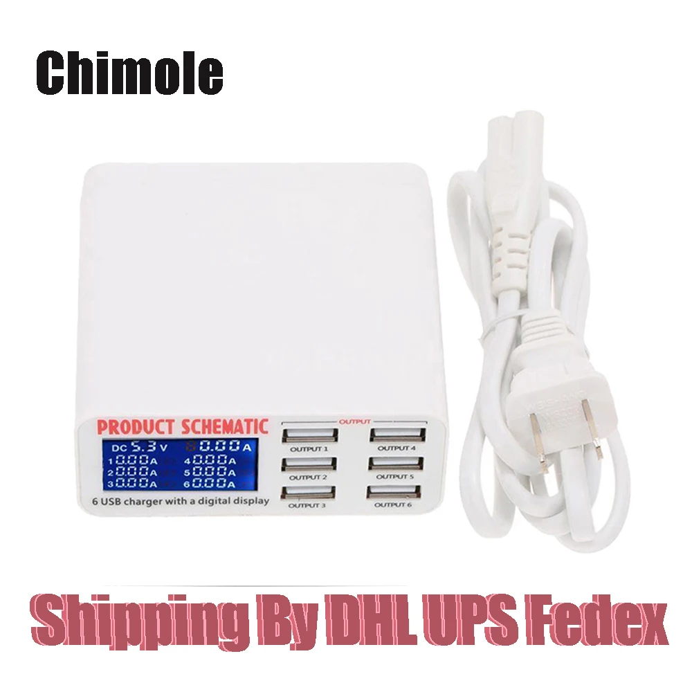 

3.5A Max High Speed 6ports USB Fast Charger HUB Adapter Charging with LCD Display for 6 Plus 6S Plus iPad Air/mini Tablet Phone