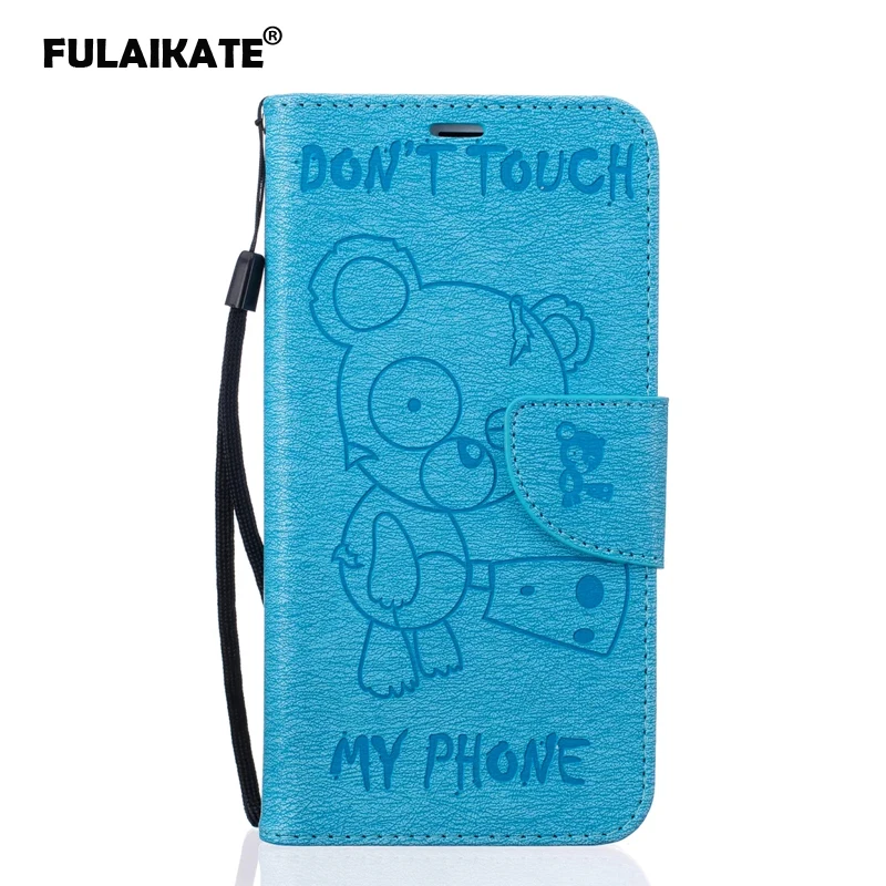 FULAIKATE тисненый Медведь Флип Чехол для samsung Galaxy J7 2016 задняя крышка J710 стенд BF ремень