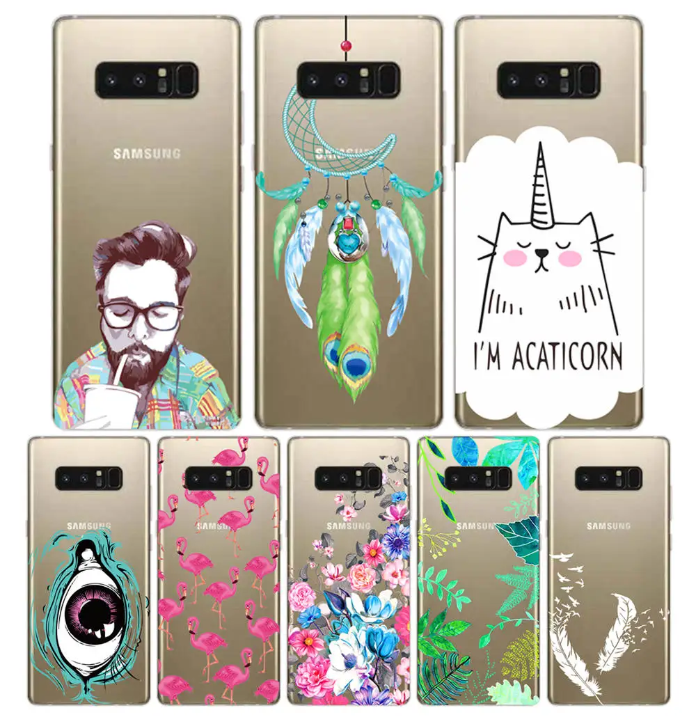 Clear Silicone Fundas for Samsung Galaxy S8 S9 Plus Soft TPU Cover Note 3 4 5 7 8 9 Case Protective Shell |