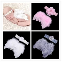 Модный детский ободок с пером и кружевом и крыльями ангела, цветы, реквизит для фотосессии новорожденных