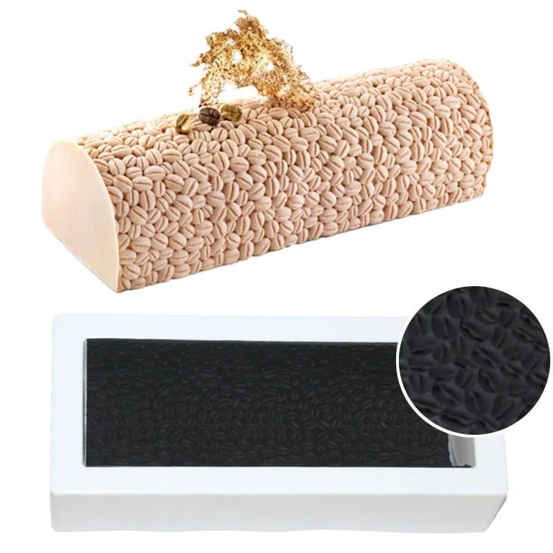 

Silicone Coffee Bean Shape Effect Texture Mat Baking Sheet Cake Molds Twinkie Mousse Desserts Bakeware Pan Mold Tools