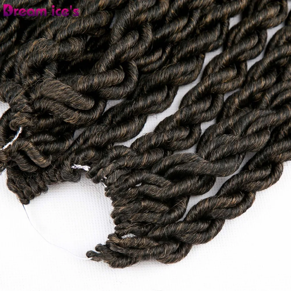 Faux locs вьющийся кроше сплетенные волосы для наращивания 20 дюймов 24 подставки чёрный; коричневый синтетическое волокно, заплетённые волосы, 3 шт./лот 1B/27