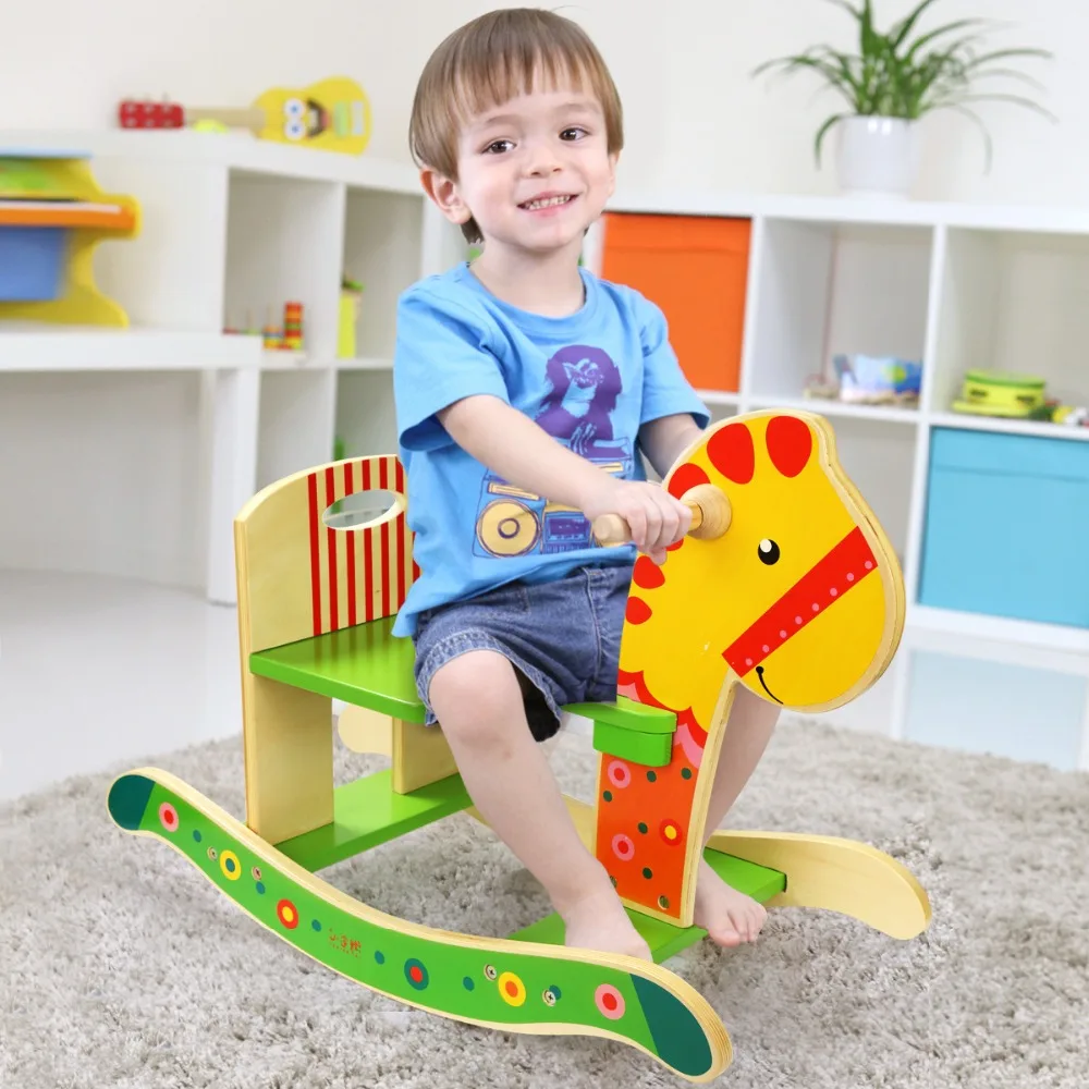 Trojans Rocking Baby Chair Wooden Rocking Horse Dual Purpose Children