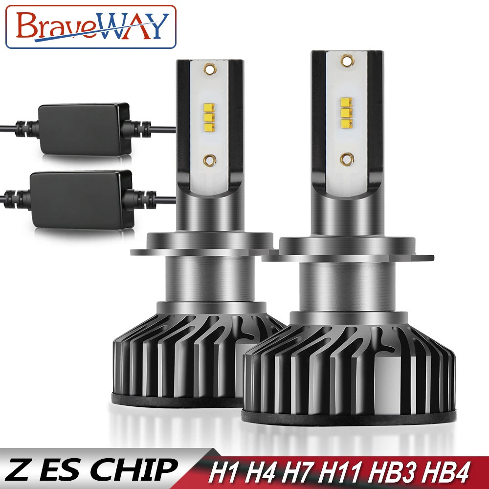 

BraveWay 12V H7 LED Canbus H4 Lamps H1 H8 H9 H11 LED Light Bulbs HB3 HB4 9005 9006 Headlights for Car Motorcycle with Z ES Chip