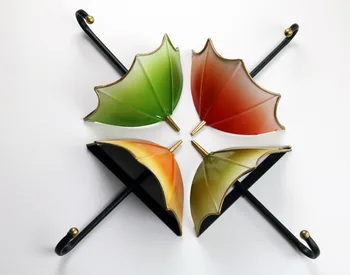 

Hot Sale 4 Pcs/lot Retro Umbrella Beautifully Garden Wall Mounted Hook Dress Hat Coat Hanging Hanger Bathroom Robe Hooks