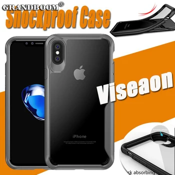 

1000pcs New Viseaon Hard PC + TPU Frame Case For iPhone XS Max XR X 8 7 6 6s Plus Armor Transparent Shockproof Protection Cover
