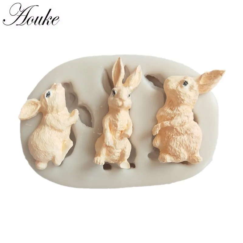 

Aouke Animal Rabbit Fondant Silicone Mold Decoration Tool Chocolate Mold Cake Gumpaste Mold Soft ceramics Kitchen Cooking Tools
