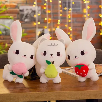 

Lovely Fruit Little Rabbit Fox Short Plush Toy Stuffed Animal Soft Plush Doll Creative Gift For Children