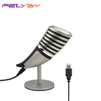 

Professional 3.5mm+USB Wired Microphone Mobile Computer Game Capacitive Microphone