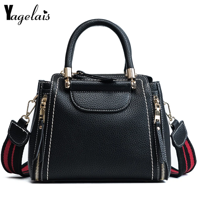 

2019 New Fashion Women Composite Bags Zipper Hasp Single Shoulder Crossbody Bags Soft Pop Wide Strap Women Handbags Small Totes