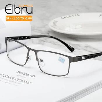 

Elbru Finished Myopia Glasses For Women Men Metal Frame Ultralight Myopic Glasses for Student Diopter -1 1.5 2.5 3.5 4.5 5.5 6