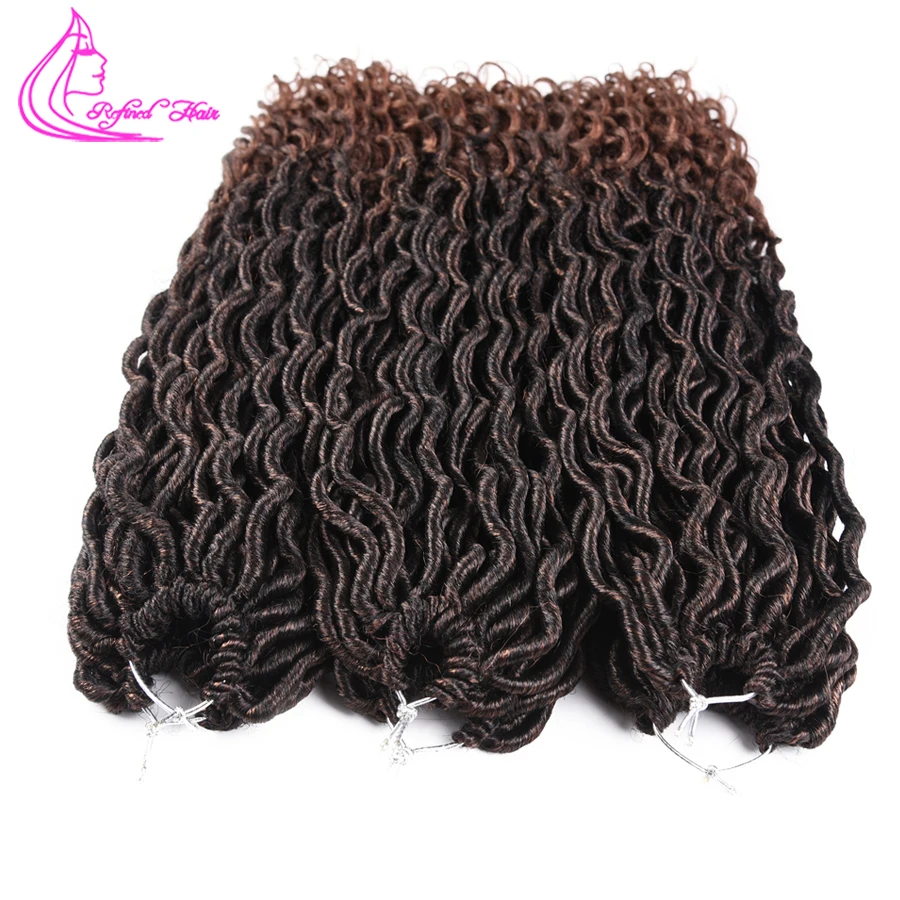 

Refined Faux Locs Crochet Braids 18Inch Soft Natural Synthetic Hair Extension 24Stands/Pack Goddess Locks Braiding