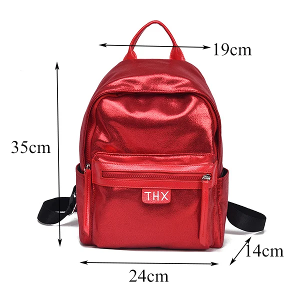 Fashion Glitter Women Backpack big capacity  PU Leather Teenage Girls School Bag Large Female backpacks for travelling red black (18)