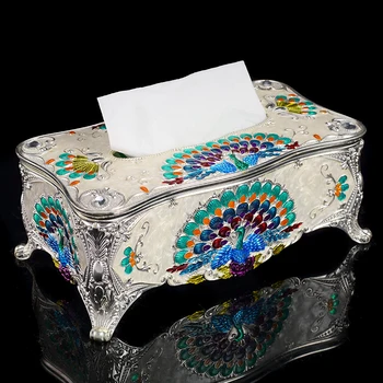

European-style home ktv home tissue box fashion retro restaurant metal creative tissue box