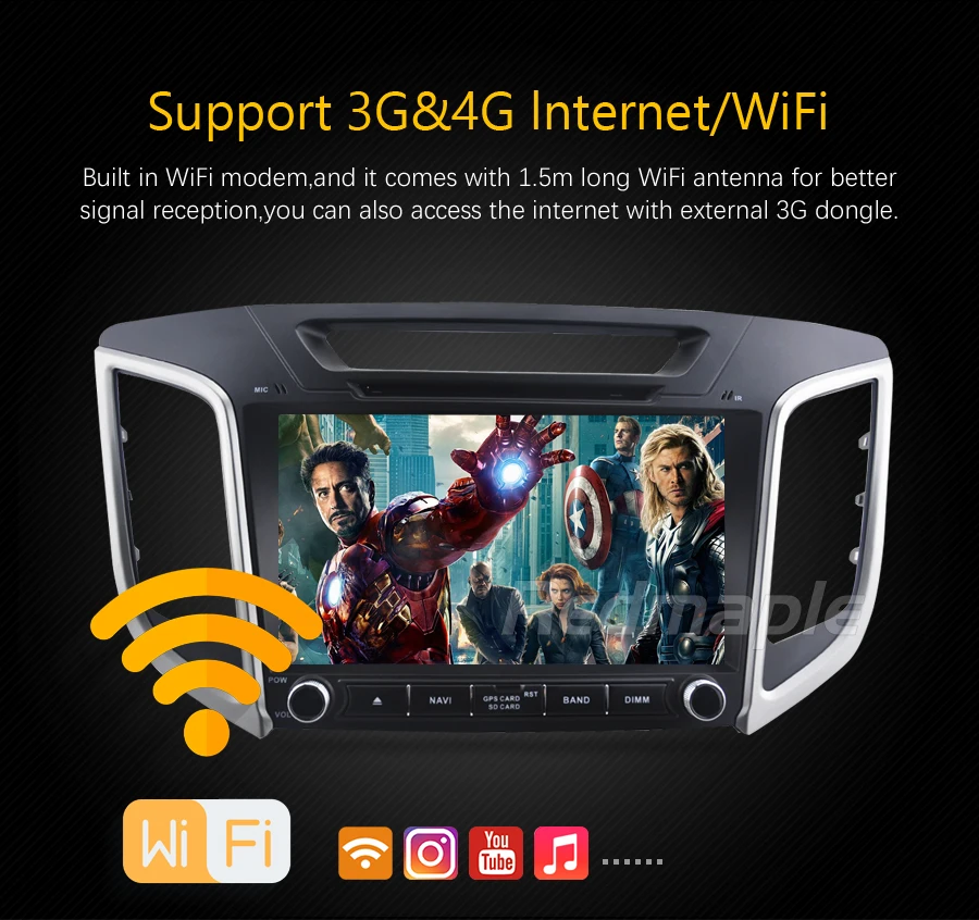 Flash Deal Android 9.1/9.0 Car DVD Radio GPS Player Multimedia For Hyundai ix25 Creta 2014-2019 WIFI Bluetooth Navigation Stereo Headunit 5