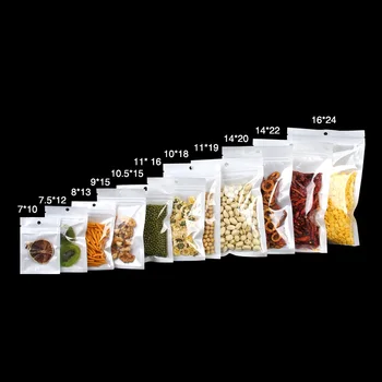 

Pearlescent Zip lock Bags Plastic Packaging Bags Hanging Head Plastic Zipper Bag Ziplock Pill Packaging Pouches Multiple sizes