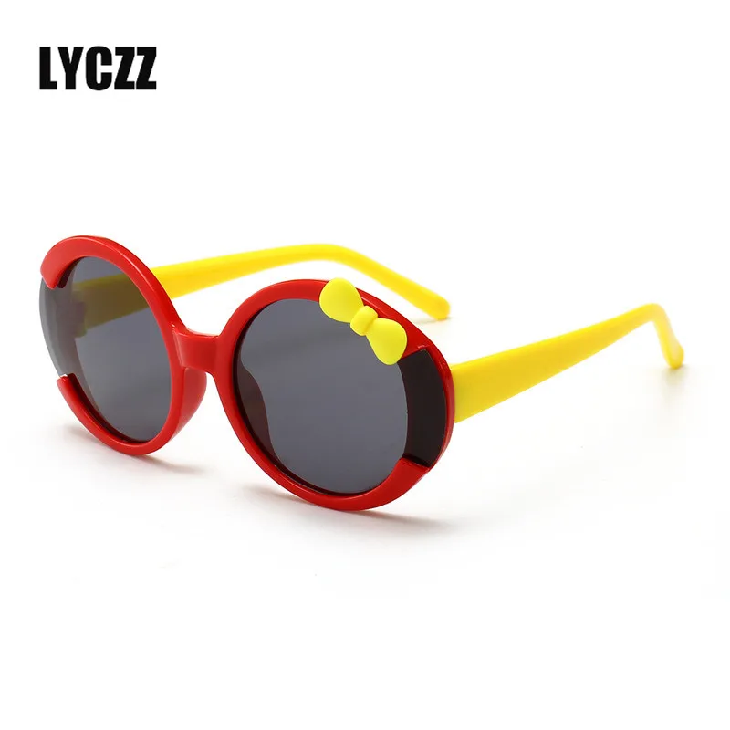 LYCZZ Винтаж очки детские солнцезащитные Лук Круглый Gafas для малышей UV400 девушка