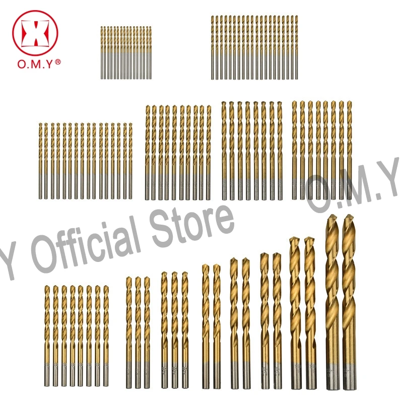 

2017 OMY 99PCS 1.5mm-10mm Titanium Coated HSS High Speed Steel Drill Bit Set Titanium For Wood Plastic Twist Drill Bit Set Tool