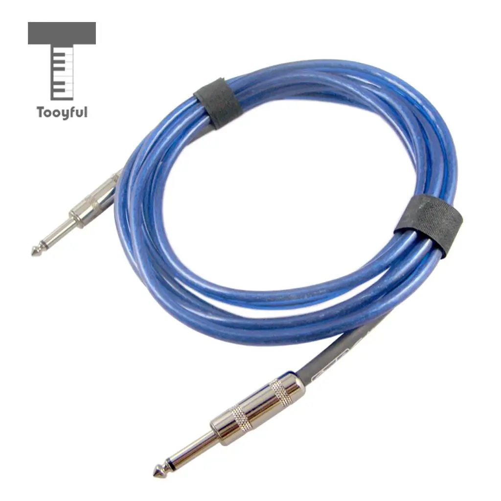 Tooyful Blue 300cm Guitar 6.35mm Jack Plug Cable Audio Effector Amplifier Speaker Connection
