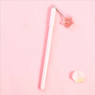 1 Pcs/Lot Pink Star pendant gel pen kawaii stationery writing pens canetas material escolar office school supplies - Цвет: 01