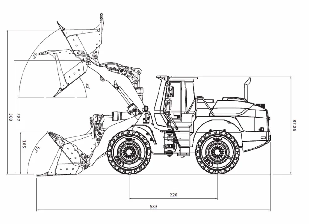 1/15 Liebherr L574 гидравлические погрузчики модели RC 4X4 уменьшением ступицы
