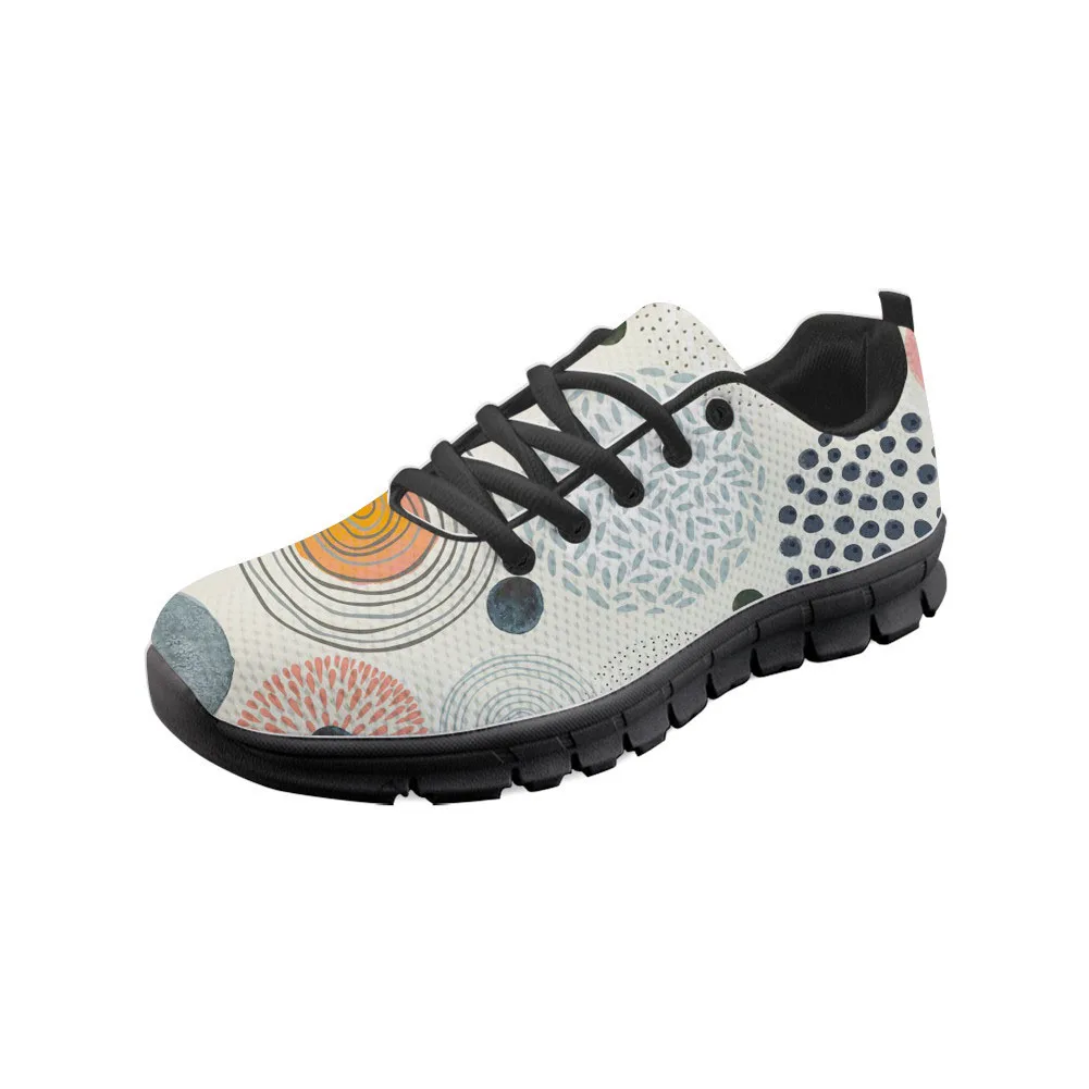 

Vintage Paisley Print Casual Women Flats Shoes Lace-up Female Light Mesh Walking Shoe Girls Student Sneakers Big Size