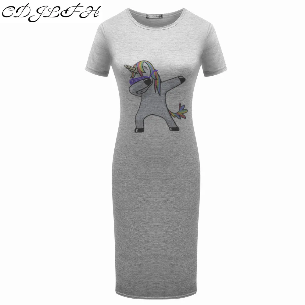 CDJLFH 2017 Autumn Women font b Elegant b font Nightclub Party Sexy Night Pure Color Unicorn