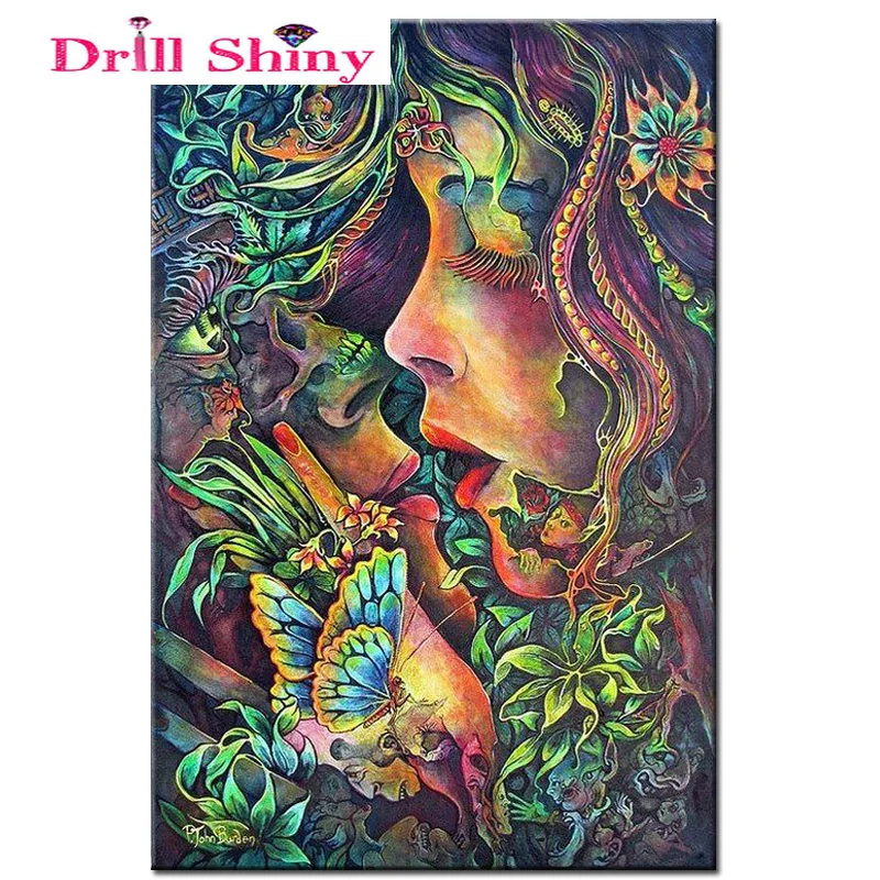 

Drill Shiny 5D Diy Diamond Painting Lover Kiss Diamond Embroidery Cross Stitch Rhinestone Diamond Mosaic Paintings Square