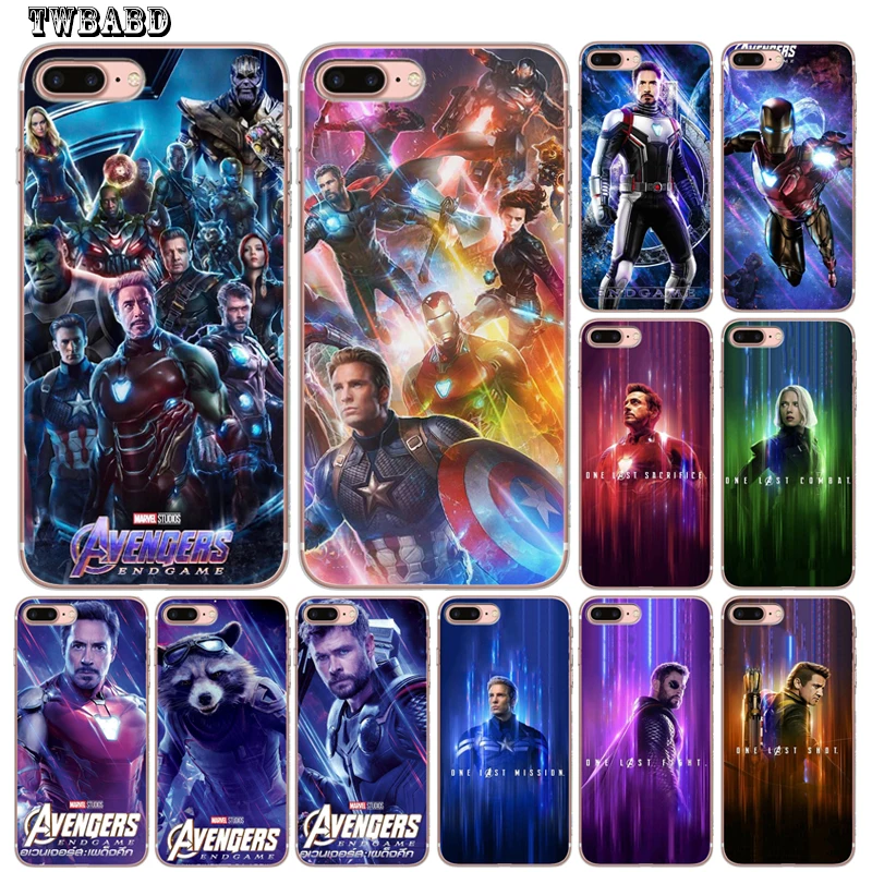 

Avengers Endgame Case For Cover iphone 8 7 X XS Max XR 6 7 8 Plus 5S SE Thanos Iron Man Soft Transparent Phone Case Cover Etui
