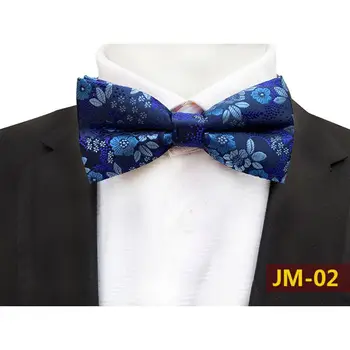 

18 Colors Mens Jacquard Plum Blossom Floral Pre-Tied Formal Bowtie Adjustable Length Imitation Silk Bow Tie Wedding Party Gift