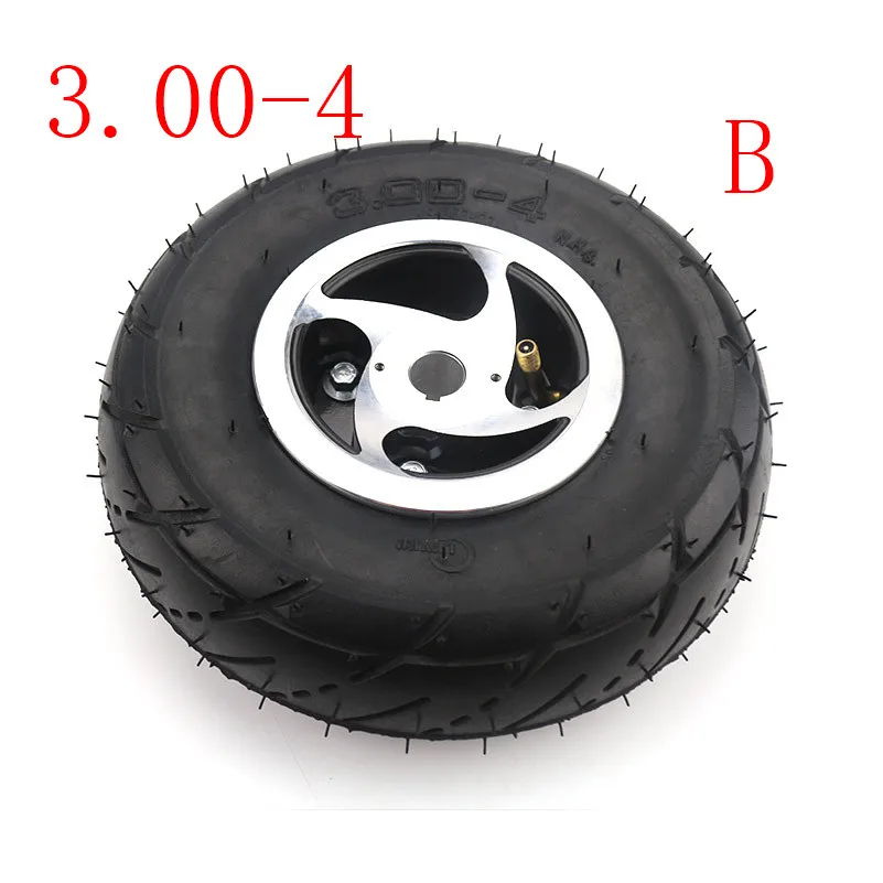 Good quality 3.00-4 4.10-4 trye and inner tube rim wheel Alloy hub for 49cc ATVQuad Go Kart Gas scooter bike motorcyWheel tyres - Цвет: 3.00-4