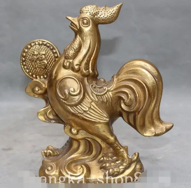 7" Chinese Fengshui Bronze Auspicious Blessing Zodiac Year Animal