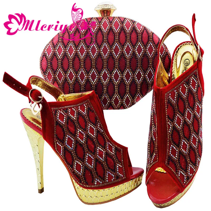 

Italian Ladies Shoes and Bags To Match Set Decorated with Appliques Ladies Sandals with Heels Nigerian Women Wedding Shoes Pumps