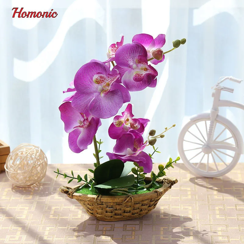 Artificial Butterfly Orchid Potted plants silk Decorative Flower in Pots phalaenopsis orchid bonsai for Home Balcony Decoration Artificial Butterfly Orchid Potted plants silk Decorative Flower in Pots phalaenopsis orchid bonsai for Home Balcony Decoration