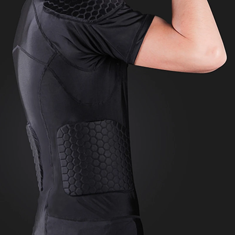 Спортивная компрессионная футболка с Сотами для защиты от столкновений, Спортивная Защитная Экипировка для езды на открытом воздухе, баскетбольная футбольная Защитная ткань