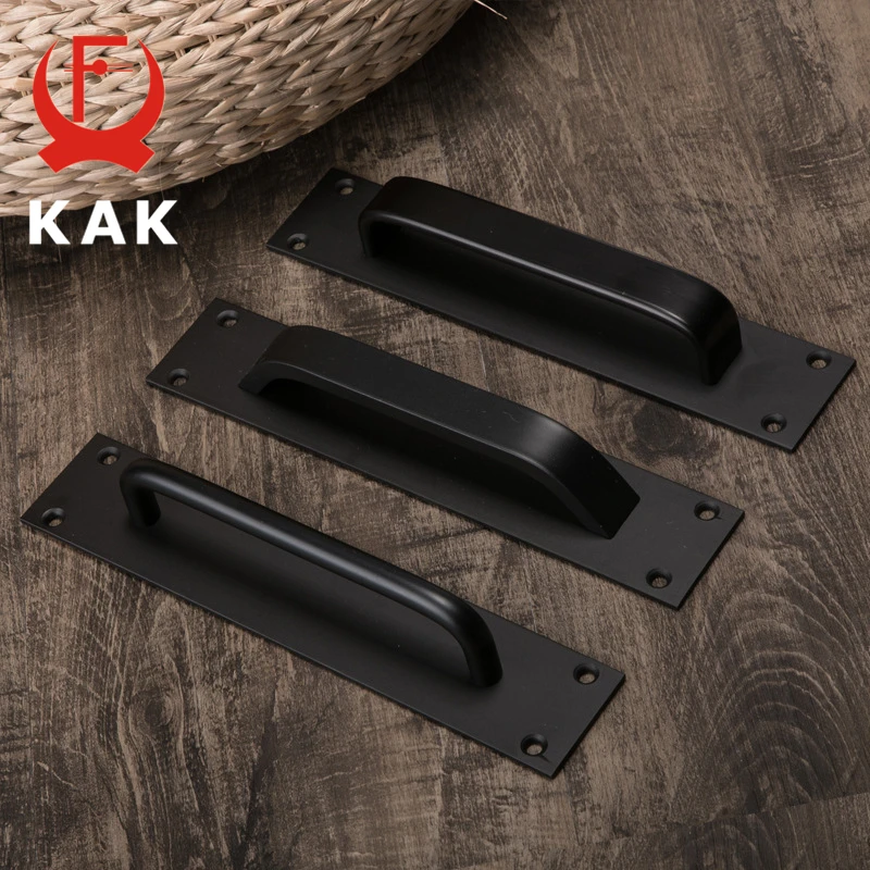 KAK Aluminium Alloy Black Door Handles Balcony Bedroom Kitchen Door Pulls Silver White Furniture Handle Hardware