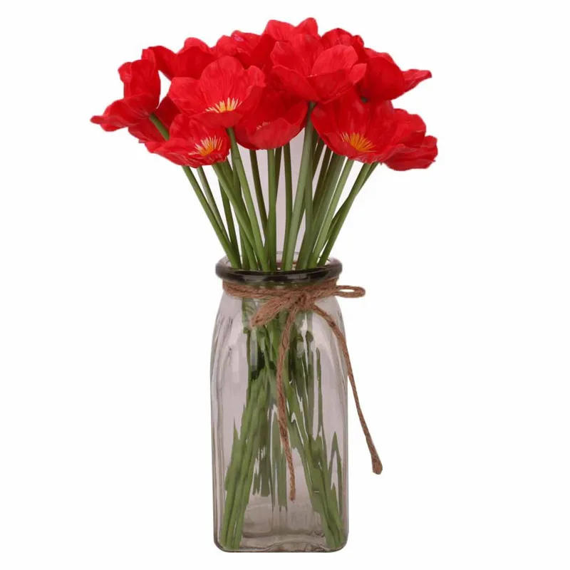 

33cm Beautiful Artificial Poppy Flowers For Spring Home Wedding Decoration Long Stem Fake Flowers Flores Fleurs Artificielles