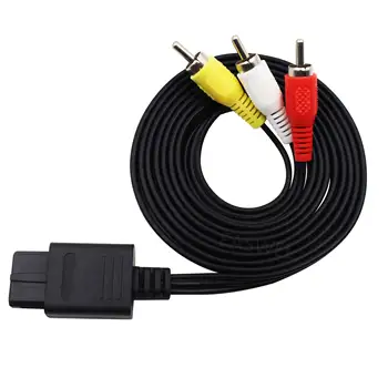 

50pcs 6FT AV TV RCA Video Cable For Game cube/for SNES GameCube/for N64 64 Game Cable