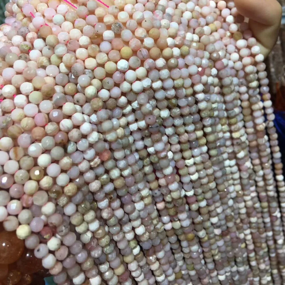 

Small Beads Natural Stone Beads Powder opal 3.8mm Section Loose Beads for Jewelry Making Necklace DIY Bracelet