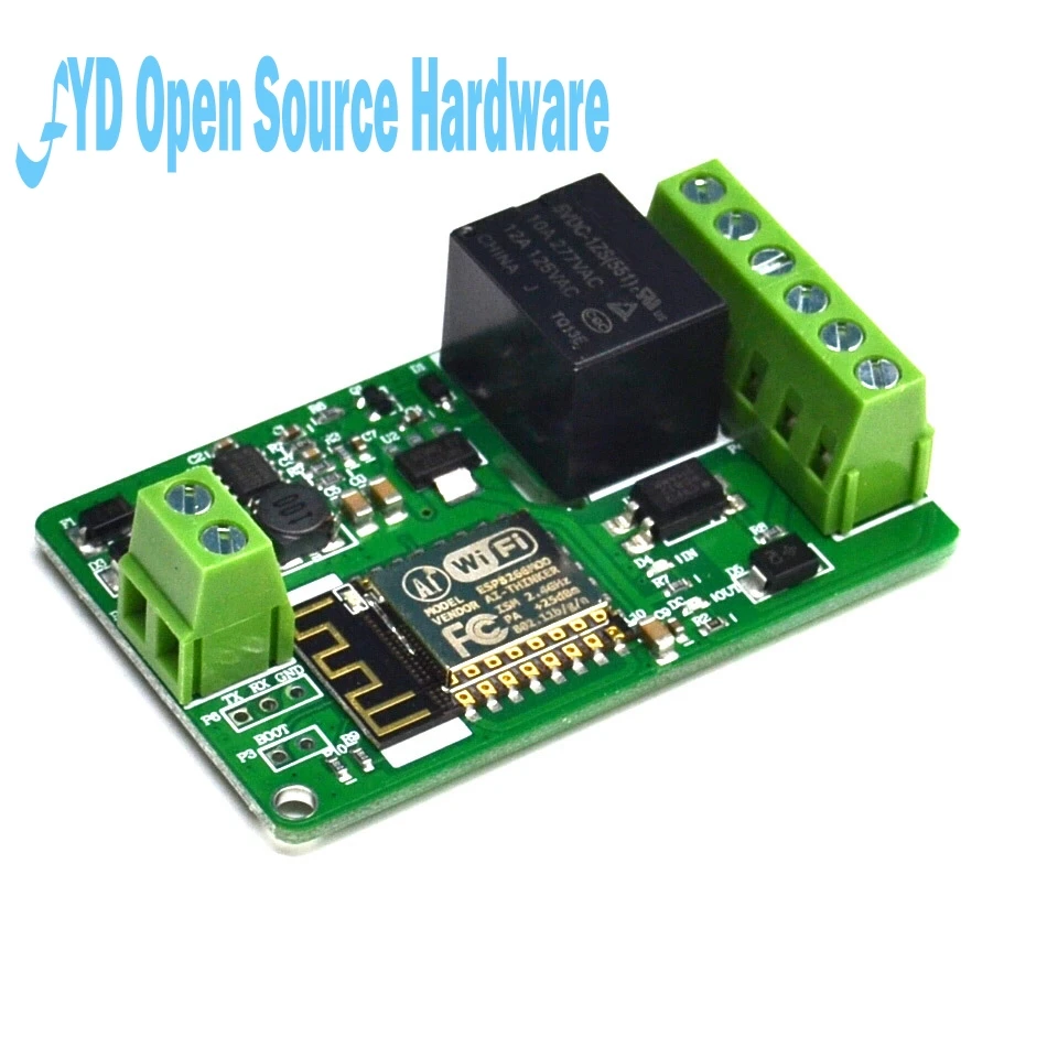 1pcs 1 channel New Arrival 1Pcs Green ESP8266 10A 220V Network Relay WIFI Module Input DC 7V~30V 65x40x18mm Modules afbeelding