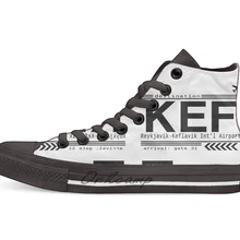 KEF Рейкьявик международный аэропорт вызов письма Повседневная Высокая холщовая обувь кеды для Прямая