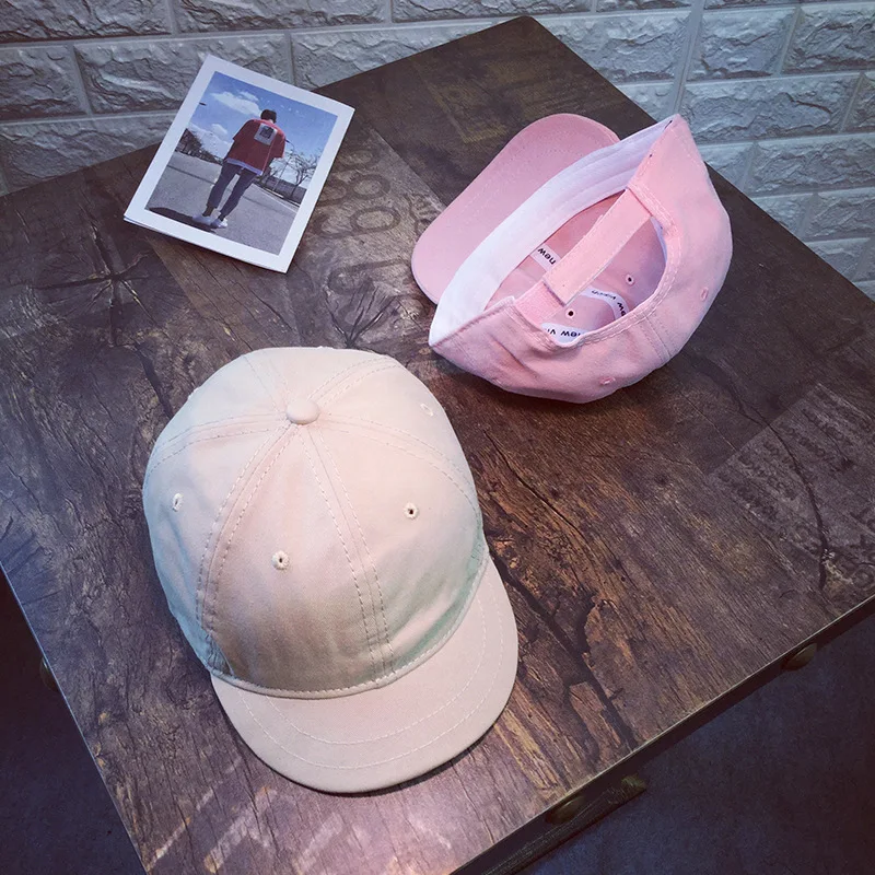 

2019 Retro solid color spring and summer cotton men and women sun hat with short along baseball cap men's machine cap snapback