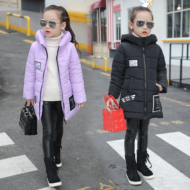 Г. Детская стеганая куртка для девочек, Верхняя одежда Куртка на подкладке из хлопка средней длины утепленная Детская одежда зимнее пальто для девочек