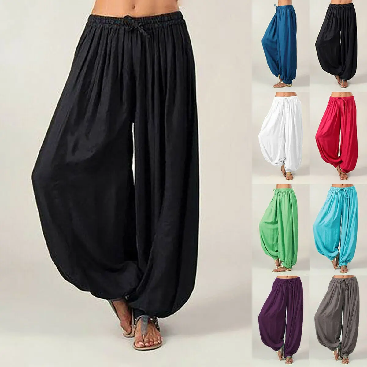 

New Style Unisex Pants Indian Hippie Aladdin Pants Gypsy Genie Baba Harem Trouser Baggy Unisex Loose Solid Fashion Hot 2019