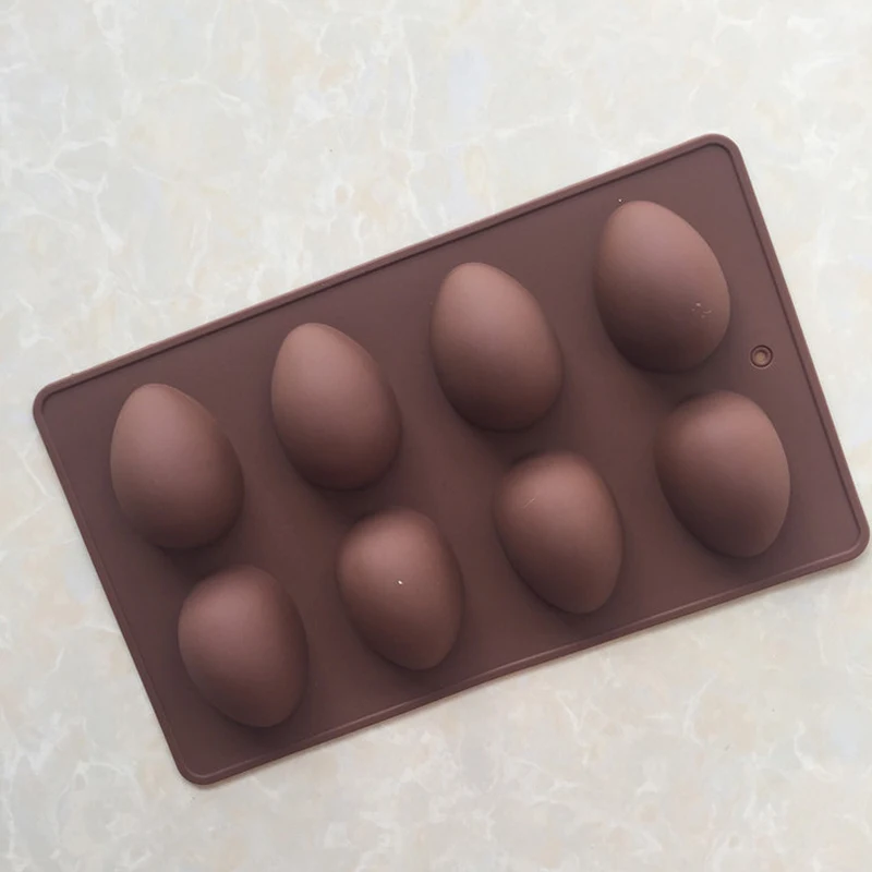 

New Cake Mold Soap Mold 8-Easter Egg Flexible Silicone Mould For Candy Chocolate, random colors, MF157